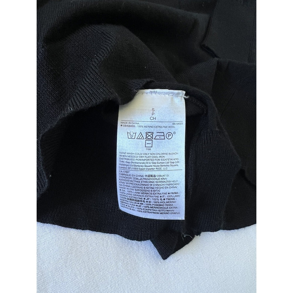 Banana Republic 100% Fine Merino Wool Black Button Up Cardigan Sweater Size S - Picture 7 of 8